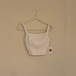Vuori Marshmallow (White) Inversion Rib Support Tank Top - Size Small